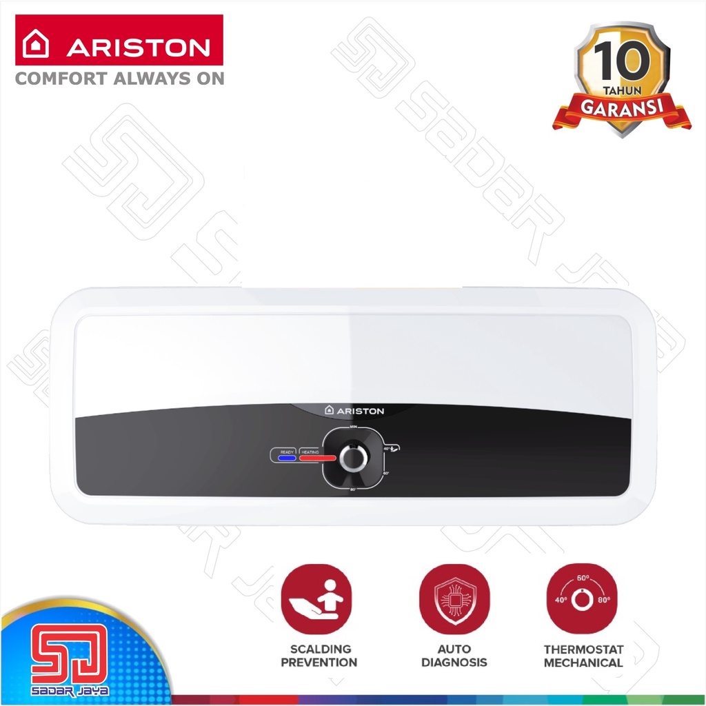 Ariston Andris Slim 2 SL2 RS 20 liter Listrik 200w Water Heater Low Watt Kecil Pemanas Air Mandi