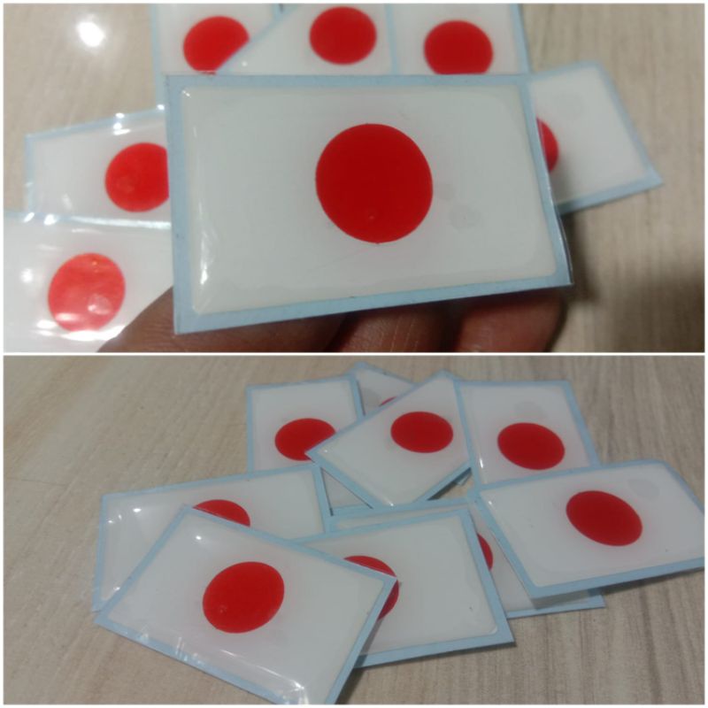 Emblem bendera jepang sticker timbul acesoris motor