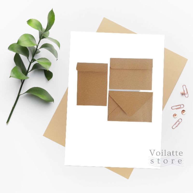 

[ISI 10PC] Premium Amplop Packaging Kraft Potrait Klasik Untuk Souvenir Amplop Undangan Coklat Polos