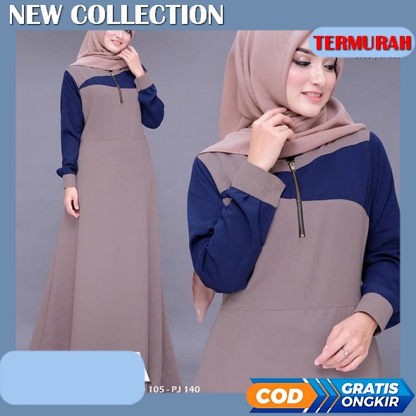 Abraashop - Azura Gamis Rip Knit M L Xl Kondangan Jumbo Baju Gamis Wanita Terbaru 2022 / Baju Kondan