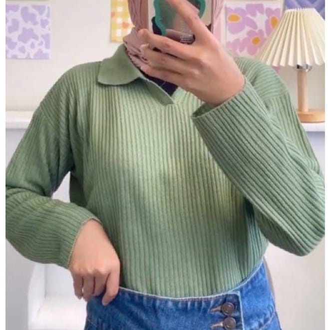 Layla Stripe Knit /Knit/Knitted/Rajut/Cardigan/Pakaian Wanita/Rajut/CropTop/Blaster