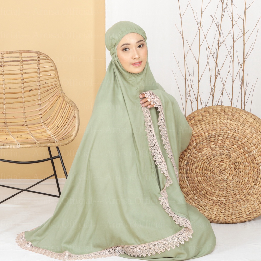 Mukena Polos Renda Alisya Jumbo ARNISA