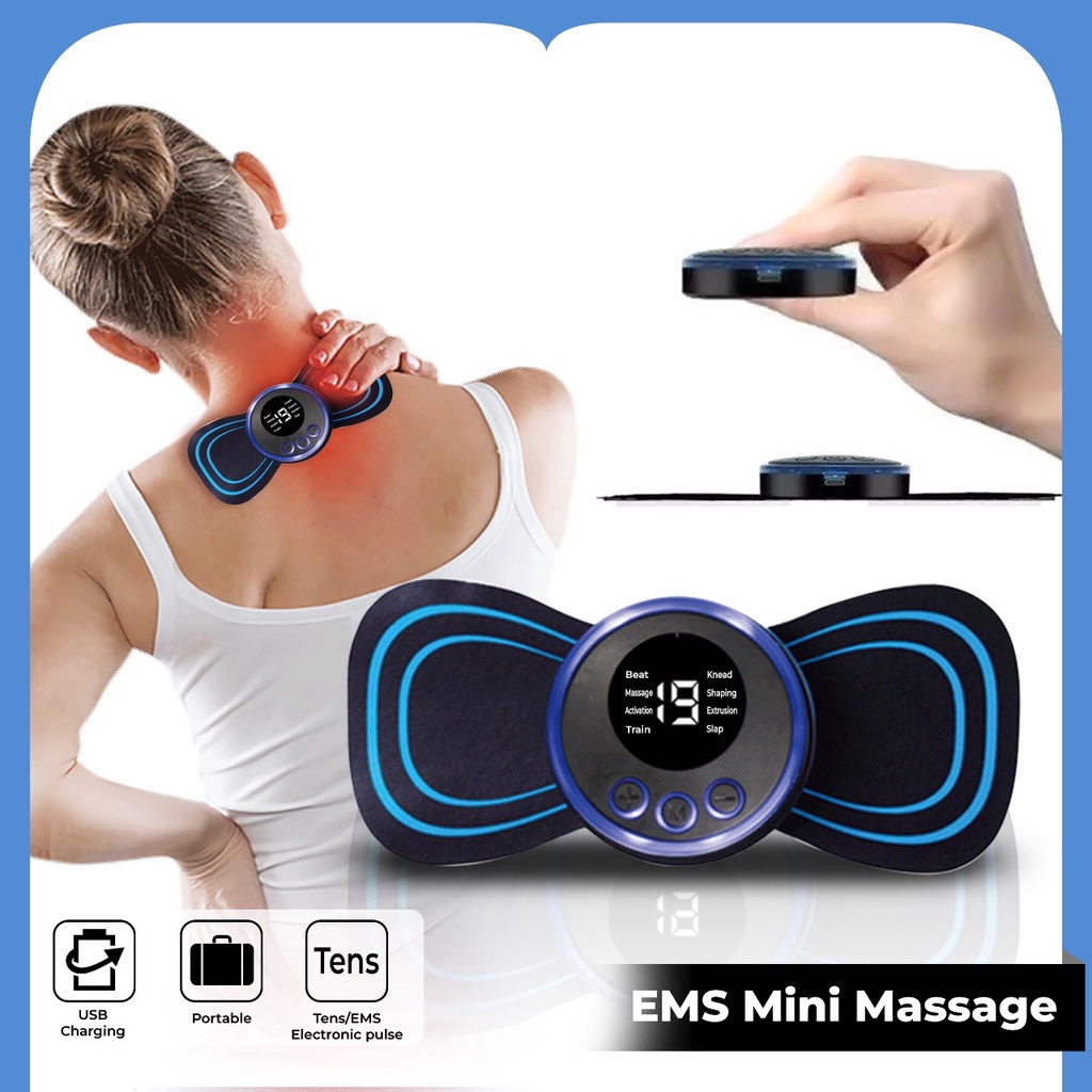 SA Alat Terapi Pijat punggung Mini Elektrik Kupu Kupu EMS Stimulasi Therapy - Ems Mini Massage Portable