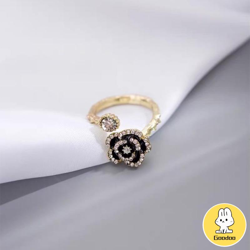 Cincin Camellia Berlian Aksesori Cincin Mewah Wanita -Doo