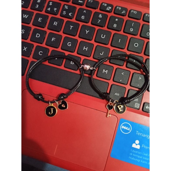 Cod Gelang Couple Epoxy Kunci Gembok Magnet /Gelang inisial Epoxy Magnet (free box)