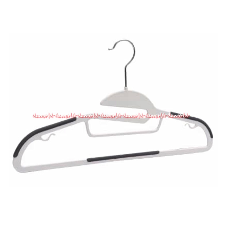 Stora White Cloth Hanger Set 5pcs Gantungan Baju Pakaian Pengait Warna Putih Abu Abu Hangers Bahan Plastik Mudah Digunakan Model Minimalis White