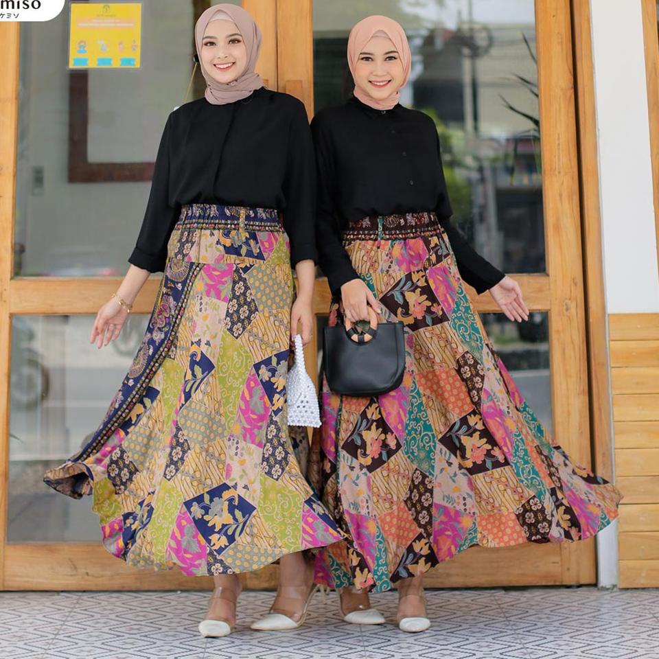 PRODUK TREND T906 Rok Batik Jumbo Collection | Kemiso Rok Wanita Payung Big Size わ