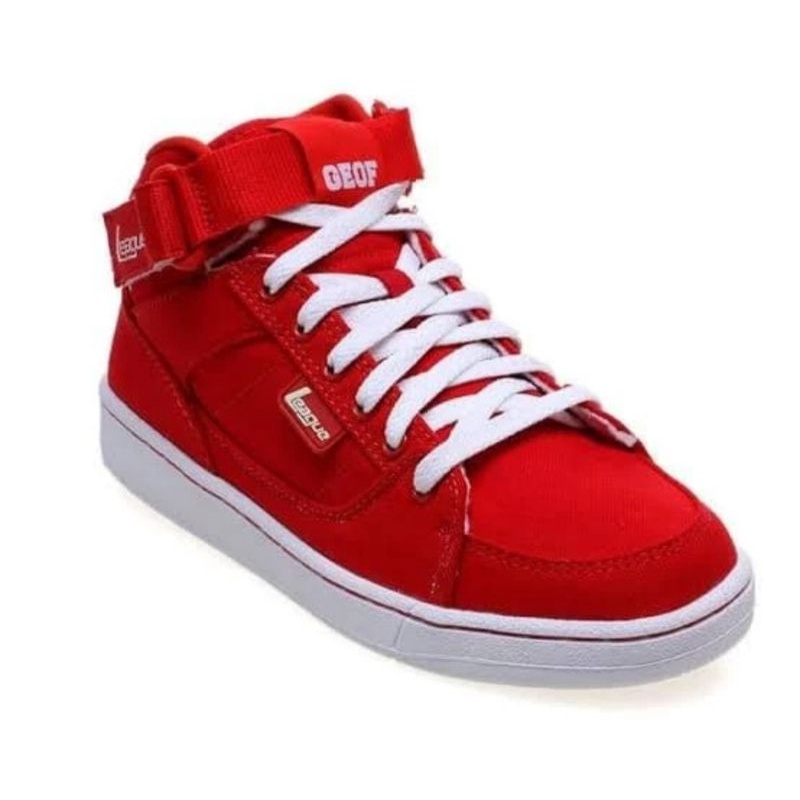 Sepatu League Cowo Merah Geof Cvs M Sneakers Pria Original Mid