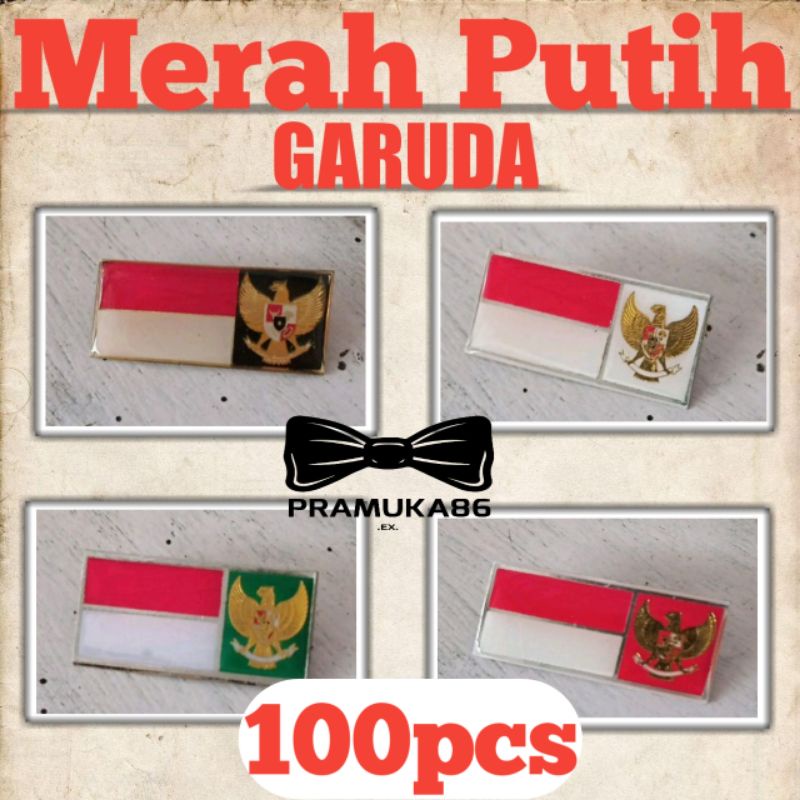 (100pcs) Pin / Bros Mpg Merah Putih Garuda Resin