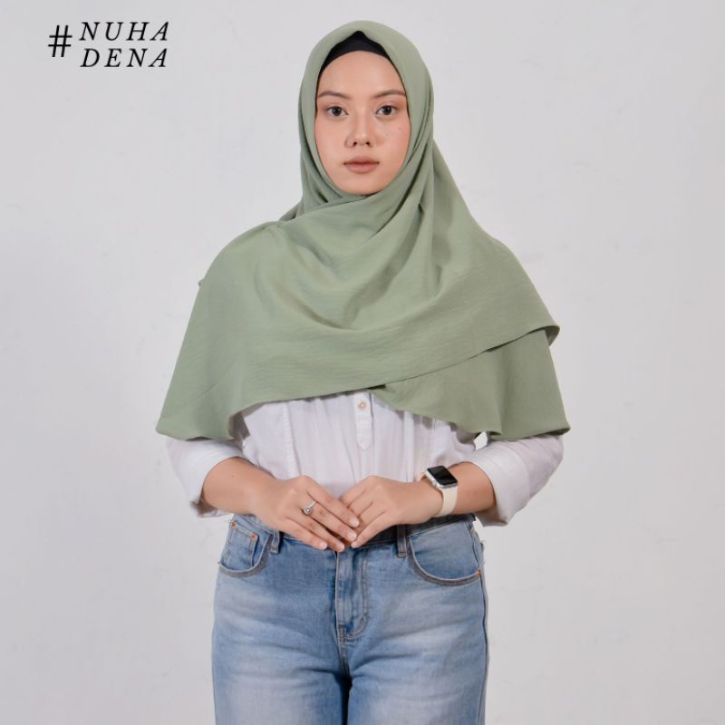 Kerudung segi empat Oval 2 sisi (2in1) Crinkle Airflow 120x120 cm • Jahit Tepi