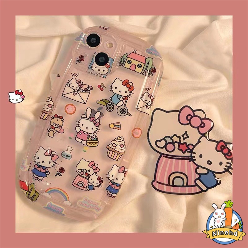 IPHONE Casing Kompatibel Untuk Iphone14 13 12 11 Pro Max X Xr Xs Max8 7 6 6s Plus Se2020Kartun Kucing Jelly Bening Casing Ponsel Airbag Casing Shockproof Silikon Soft Case Cover Pelindung