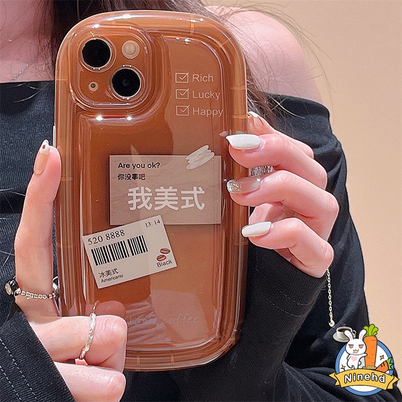 IPHONE Casing Kompatibel Untuk Iphone14 13 12 11 Pro Max X Xr Xs Max8 7 6 6s Plus Se2020Kafe Americano Phone Case Bening Soft Case Tebal Shockproof Pelindung Kamera Cover Pelindung