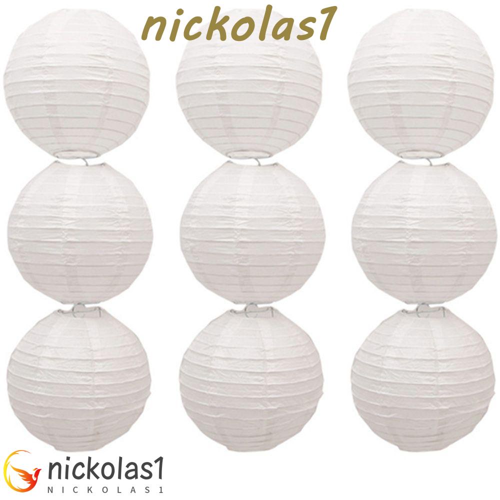 Nickolas1 Lampion Kertas Dekorasi Pesta Pernikahan Bulat Mid Autumn 10 /15 /20 /25 /30 /35 /40cm Hanging Decoration White Lantern