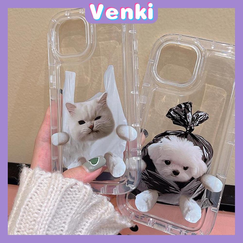 iPhone 14 Pro Max TPU Soft Jelly Airbag Case Cute Cat and Dog Clear Back Cover For Couples and Besties Camera Protection Shockproof For iPhone 14 13 12 11 Plus Pro Max 7 Plus X XR