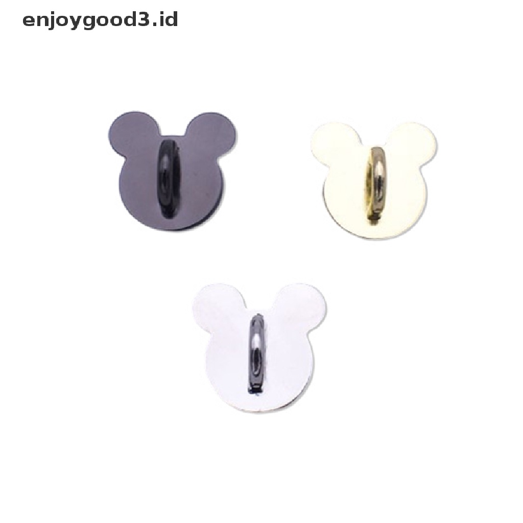 [Rready Stock] Kawaii Perekat Logam Beruang Ponsel Pesona Pemegang Ponsel Case Jari Cincin Stand Hooks Gesper Ch Clasp Aksesoris (ID)