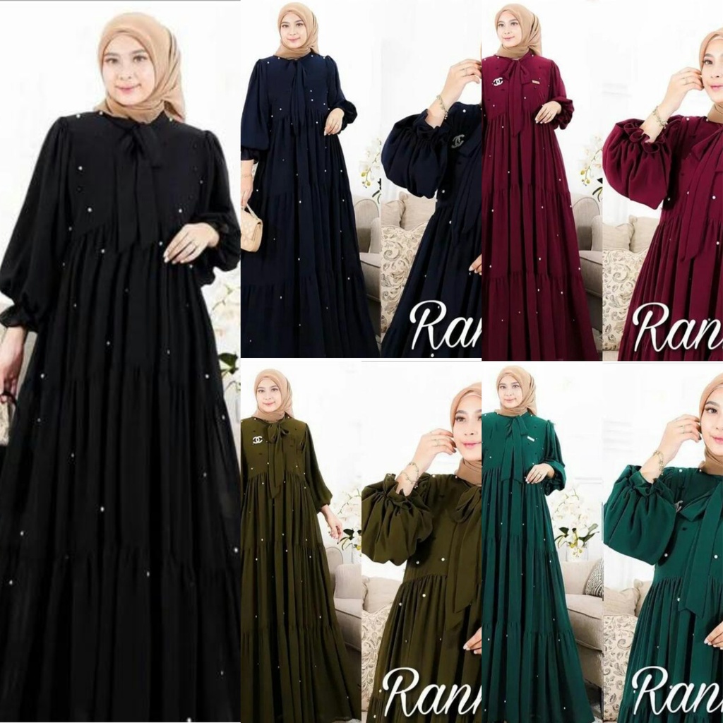 Rania  Dress Ceruty Babydoll Jumbo Premium Terbaru Payet