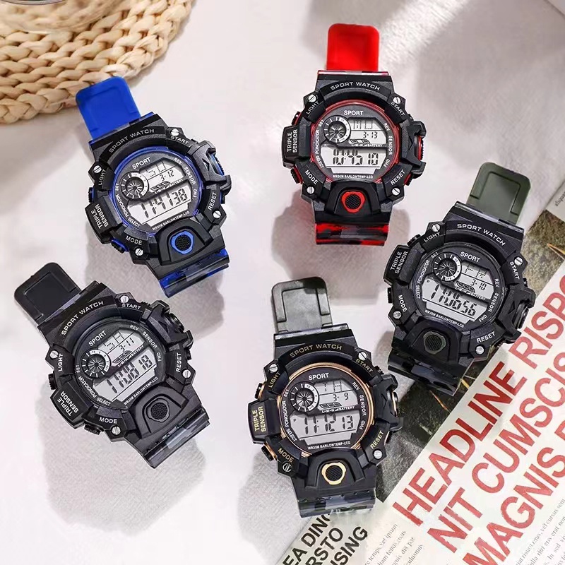 Jam Tangan Pria Digital Sport Luminous Strap Rubber Army Fashion - Sport Watch Men