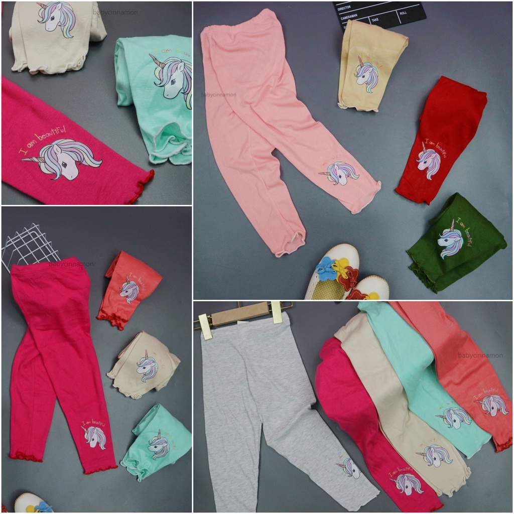 Legging Unicorn uk Bayi - 5 Tahun / Premium Pants Leging Anak Perempuan Baby Balita Celana Panjang Anak Cewek Lejing Laging Babycinnamon