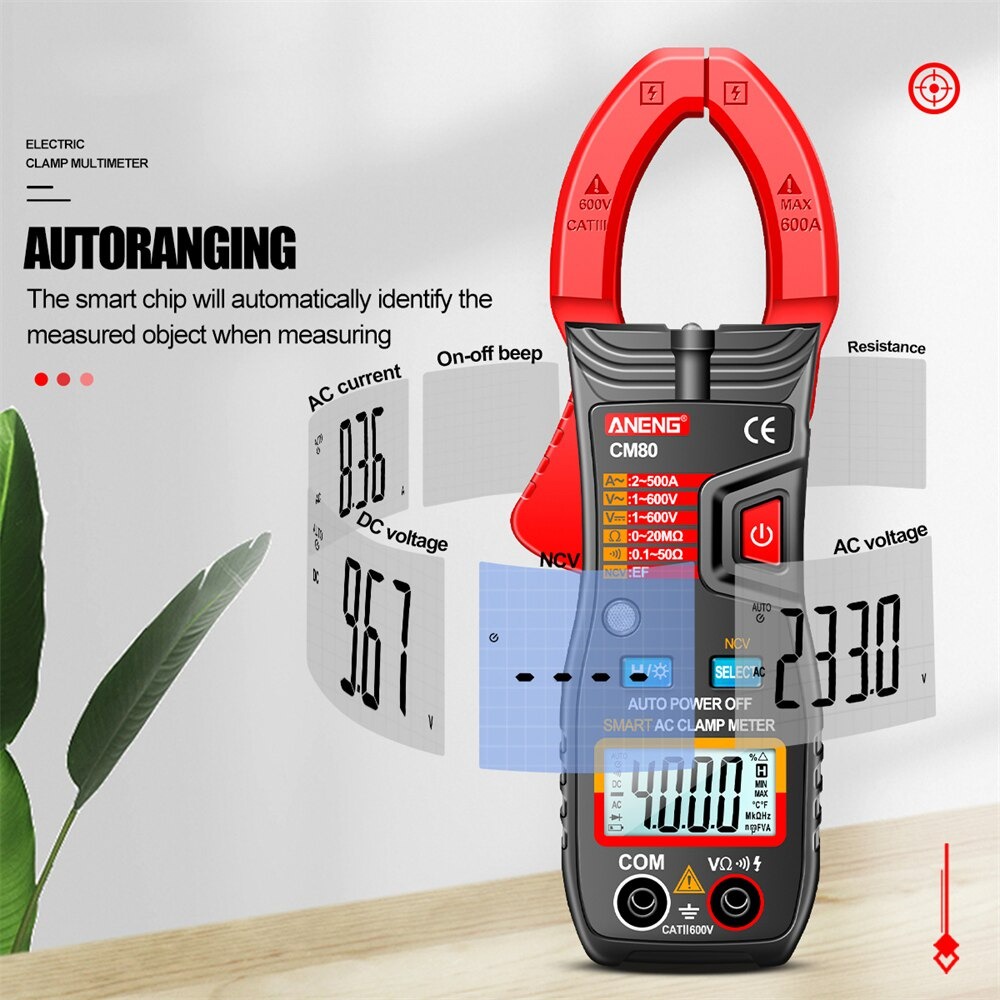 ANENG Digital Multimeter Voltage Tester Clamp - CM80 - Red