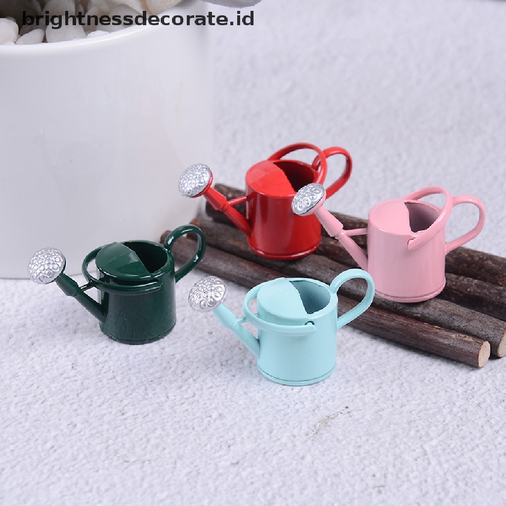 [Birth] 1per12alatan Metal Watering Can Taman Miniatur Dekorasi Untuk Anak Boneka Anak [ID]