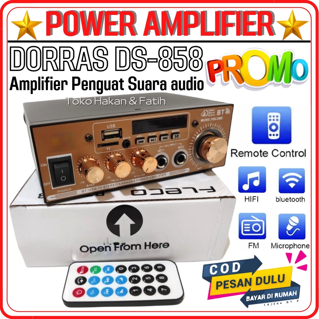 POWER AMPLIFIER MINI / POWER AMPLIFIER BLUETOOTH DS-858 - AMPLIFIER BT / POWER AMPLIFER WIRELESS DOR