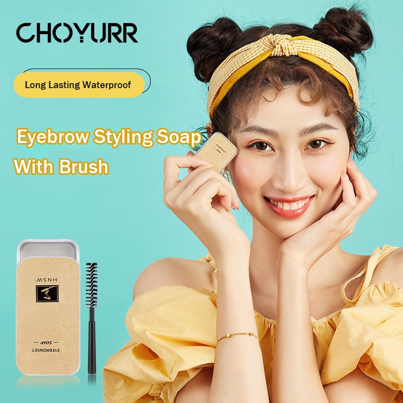 【COD】2Pcs/Set Eyebrow Styling Soap Long Lasting Nature Waterproof Eyebrow Pomade Sabun Alis Make Up Eyebrow Cream With Brush Ready Stock-CH