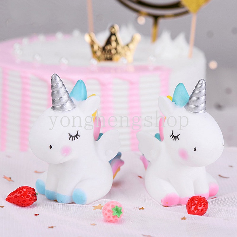 Topper Kue Desain Kartun Unicorn Pelangi Untuk Dekorasi Pesta Ulang Tahun Anak