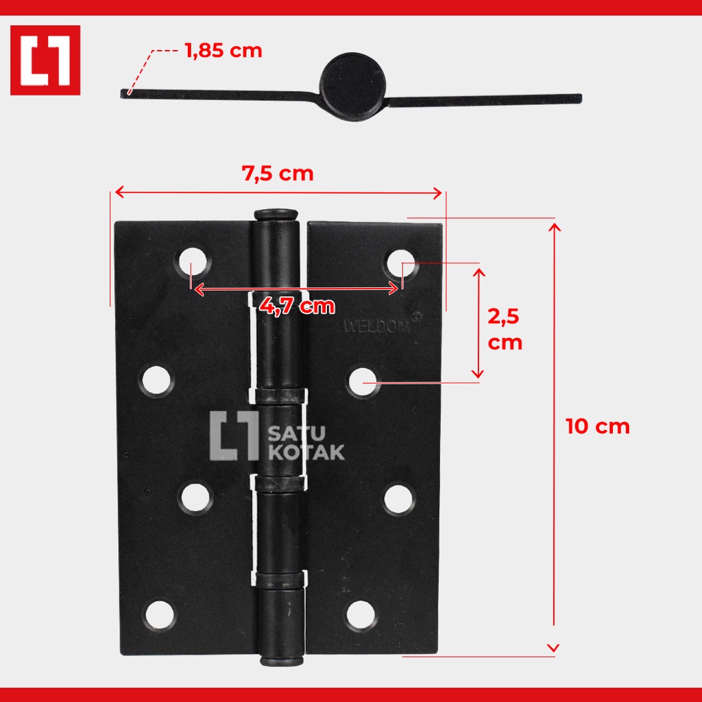 Engsel Pintu Jendela Rumah Nylon Kupu Kupu Anti Karat - 4&quot; - Weldom