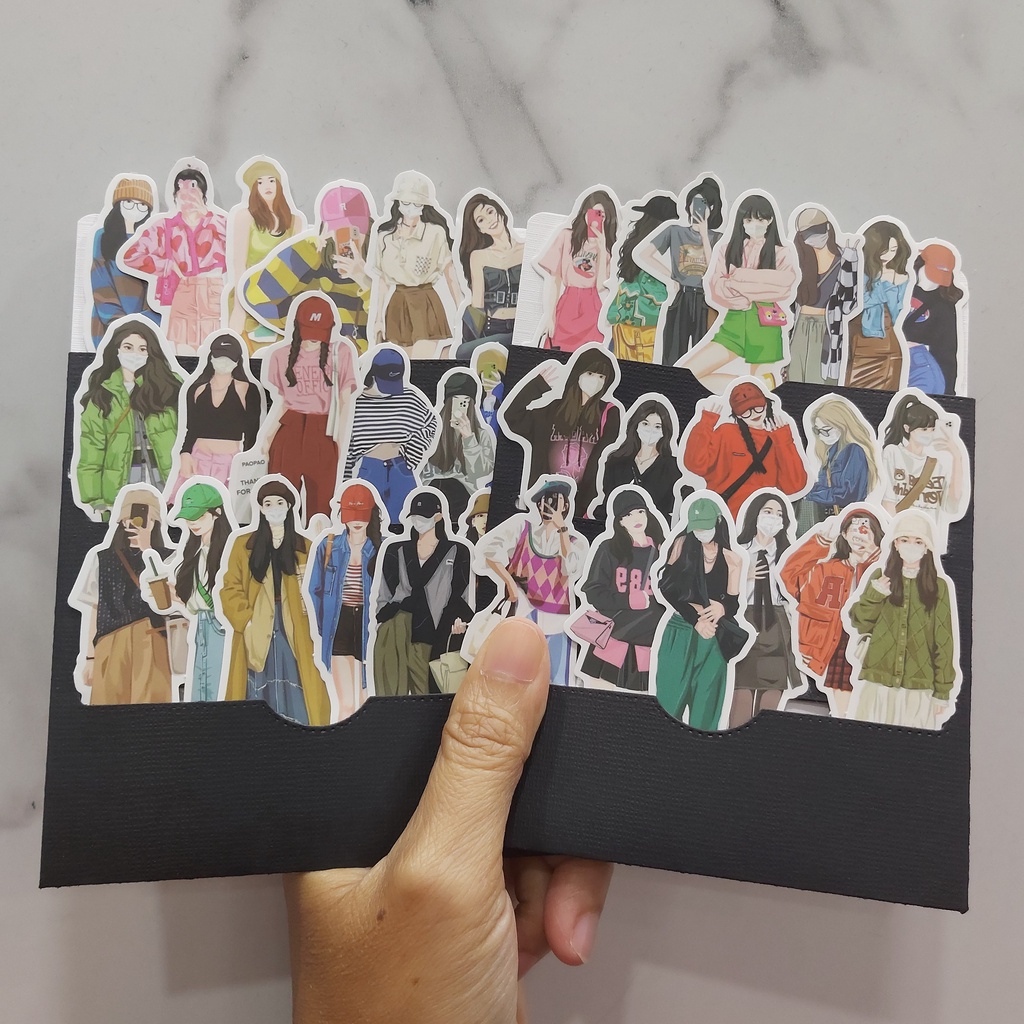 

24 Pcs Fashioned Girl Stiker VOL 4 Untuk Journal Bujo Scrapbook
