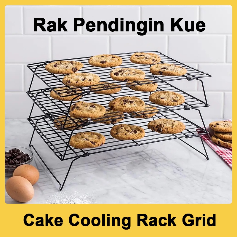 #TERMURAH!!! Rak Pendingin Kue Roti 3 Susun/ Tatakan Roti Baking Cake Cooling Rack Grid/Baking Rack/Alat Alat Kue Roti Donat Baking/ Rak Kering Cetakan Kue Donat