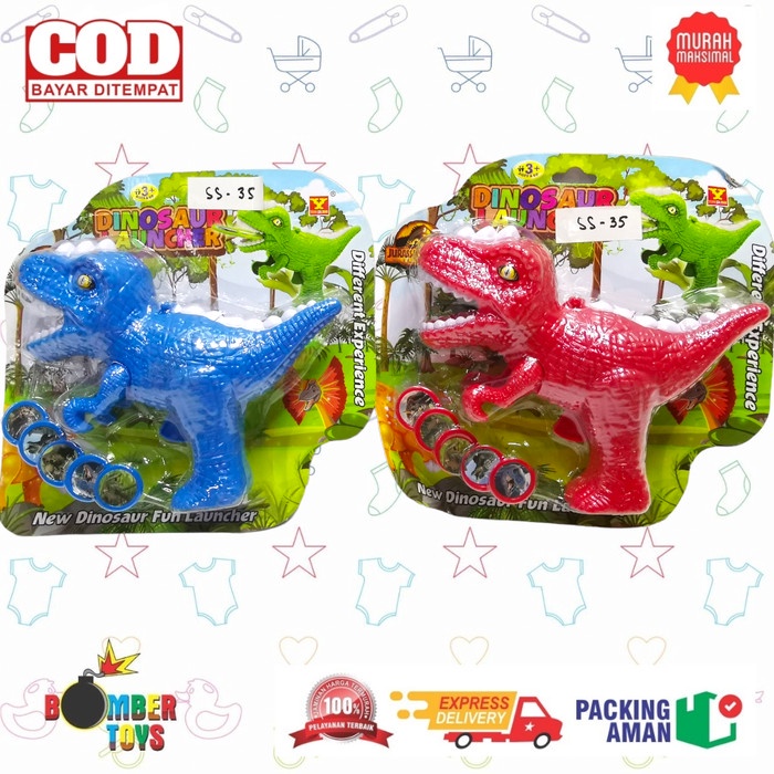 MAINAN ANAK PISTOL LAUNCHER TYRANNOSAURUS DINO LUCU MURAH UNIK KADO