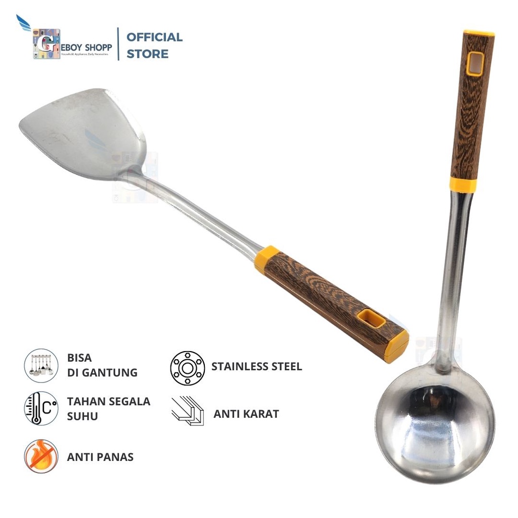 Spatula / Centong / Sutil Stainless Steel Gagang Maroko