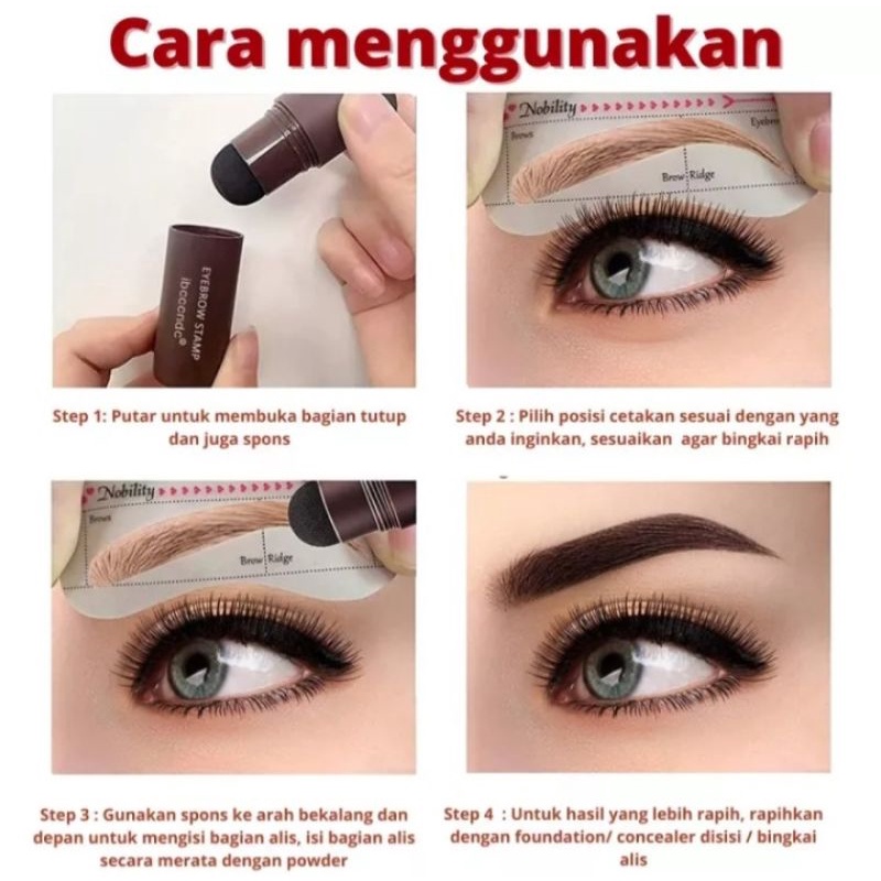 Eyebrow Powder Cetakan Alis Instan Eyebrow Stamp Alis stempel Waterproof