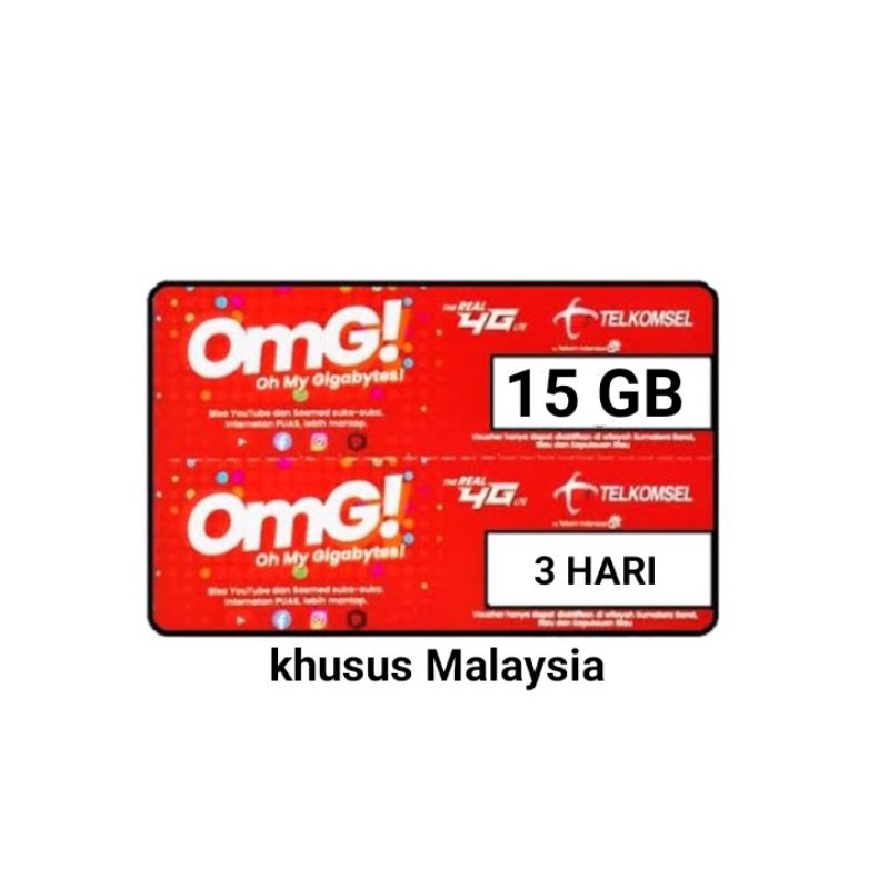 VOUCHER TELKOMSEL 15GB 3HARI ZONA MALAYSIA