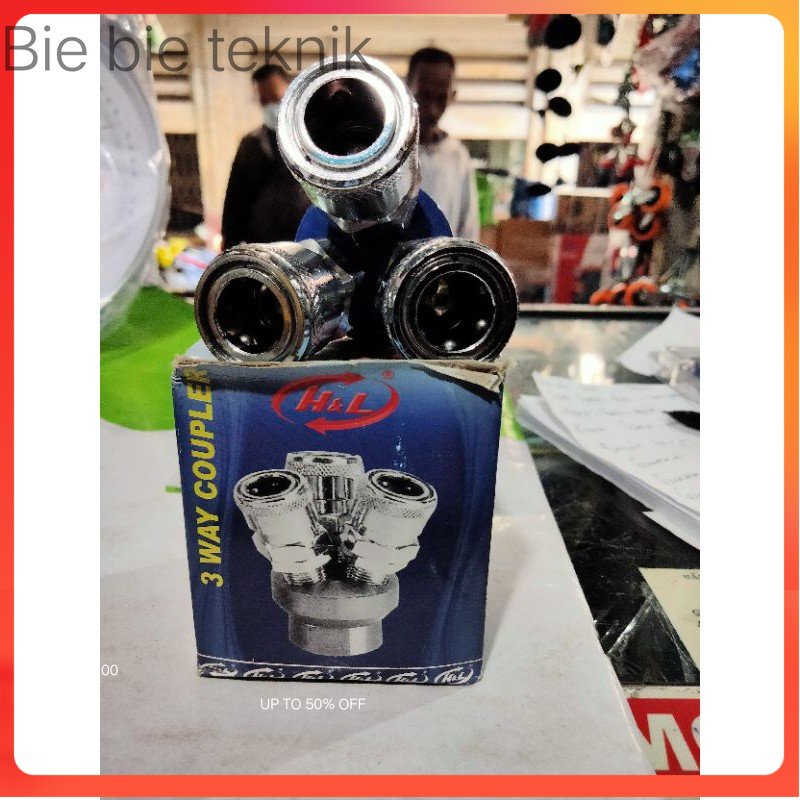 coupler kompresor cabang 3 / nepel selang cabang 3