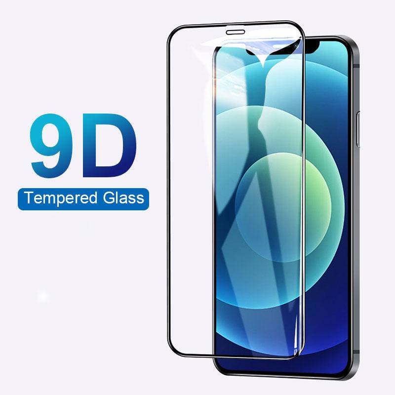 9d Full Cover Pelindung Layar Kaca Untuk Iphone14 13 12 11 Pro Max Mini Plus Tempered Glass Untuk iPhone 6 6s 7 8 Plus Se2020 2022 X Xs XR Max Film