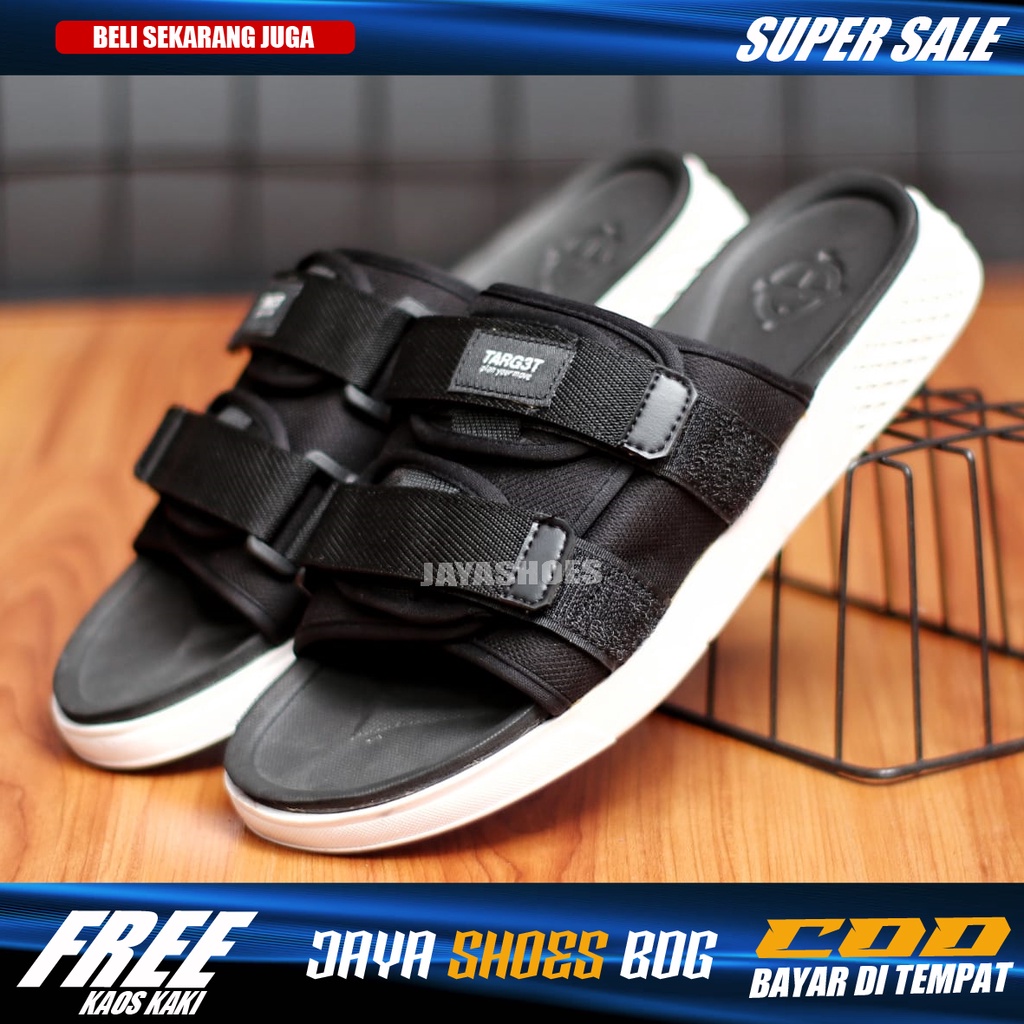 BURIN Sandal Kasual Slop Pria Sendal Slide Pria Hitam Original Distro Simple Trendy Kekinian