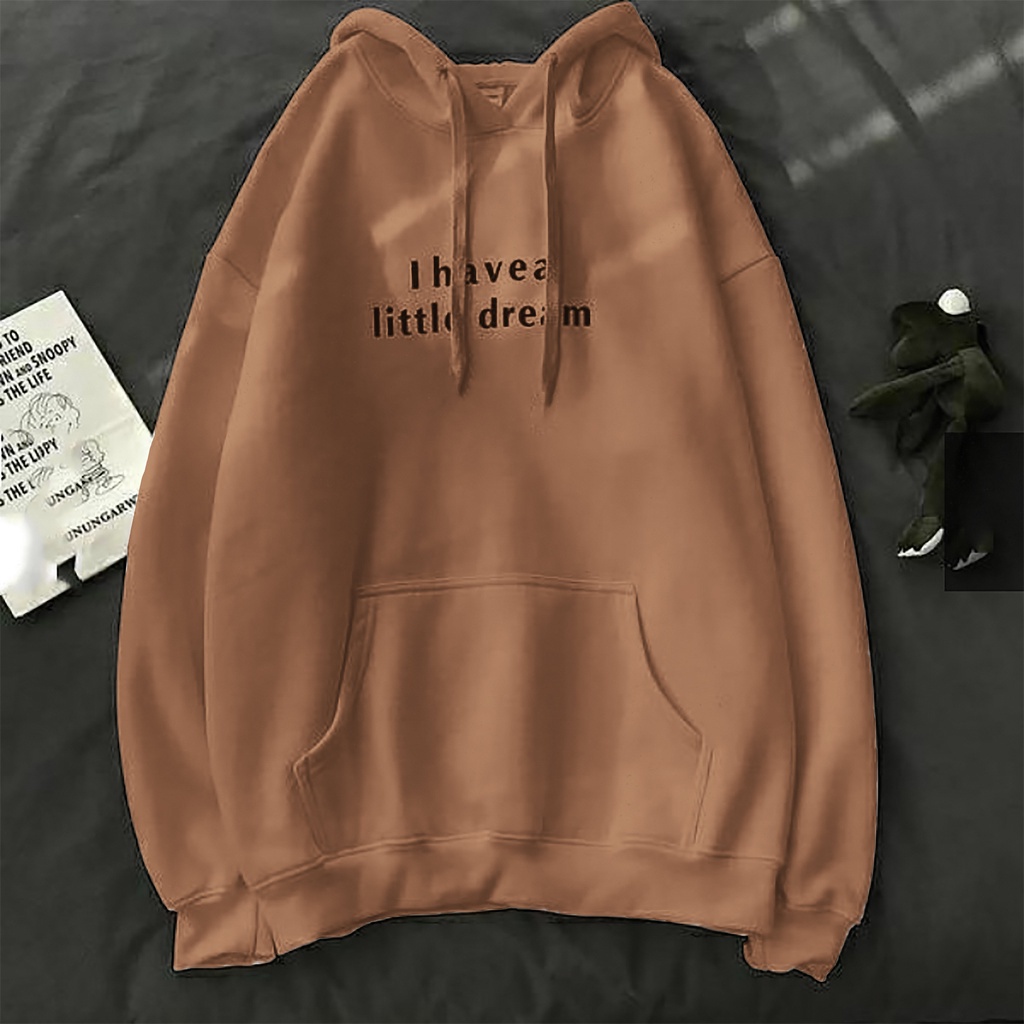 i Have Little Dream Hoodie | Korean Style Jumper | Pakaian Wanita Dan Pria | Bahan Fleece | Allsize | Termurah