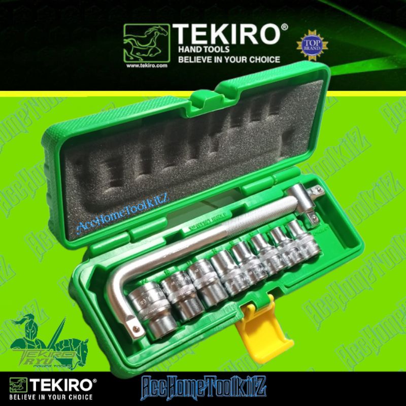 TEKIRO KUNCI SOCK SET 10PCS 6PT HAND SOCKET 1/2&quot; ( 8-24MM) 8 , 9 , 10 , 12 , 14 , 17 , 19 , 24 MM