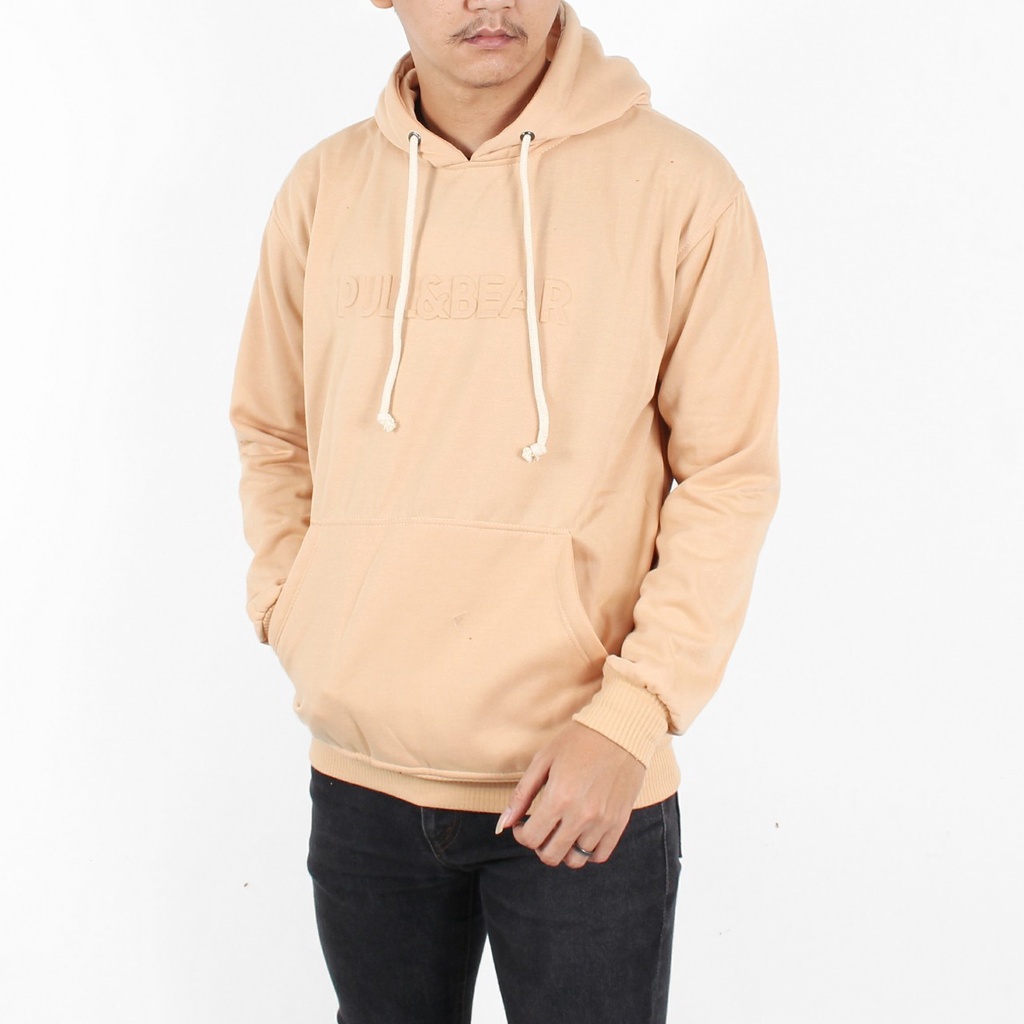 hoodie pull&bear pria wanita beige /sweater pria pull&bear beige keren