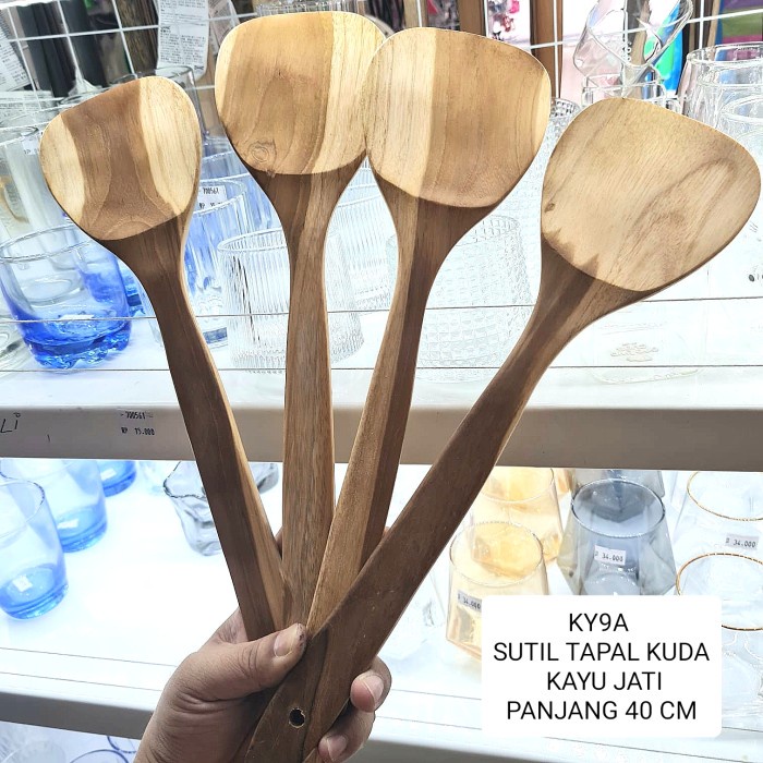 KY9A - SUTIL KAYU JATI Asli TAPAL KUDA Sodet Panjang 40 Cm