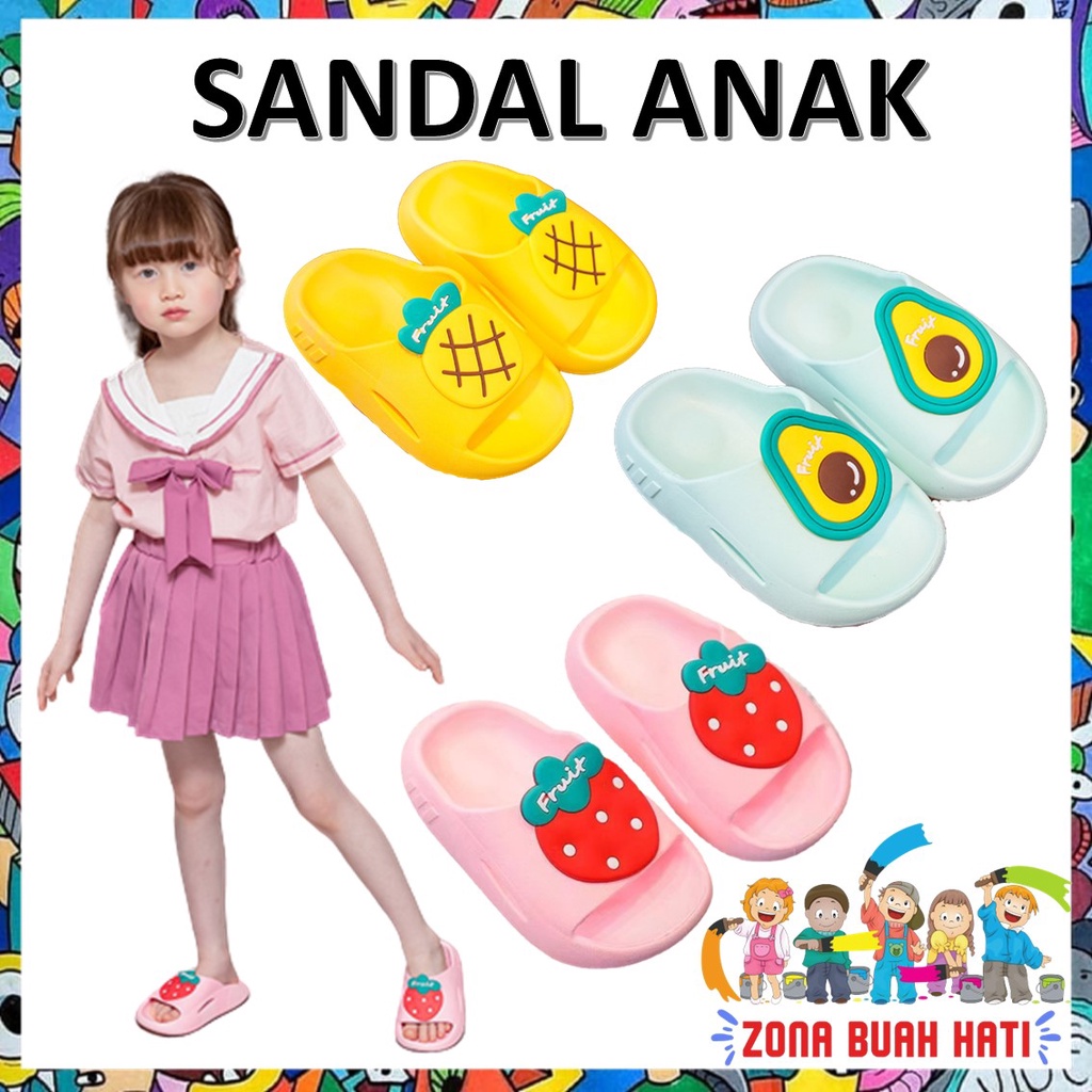 ZBH Sandal Anak Slip On Motif Buah 6698 Sandal Bayi Anti Slip Slippers Kids Cute Baby Sendal Anak Baby Fruit Sandal EVA Lembut Model Gemoy Sendal Karet Anak-anak