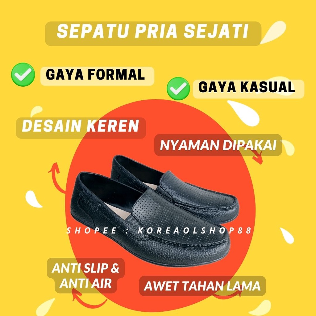 Sepatu Pria Formal Pansus Pantofel Kasual Hitam