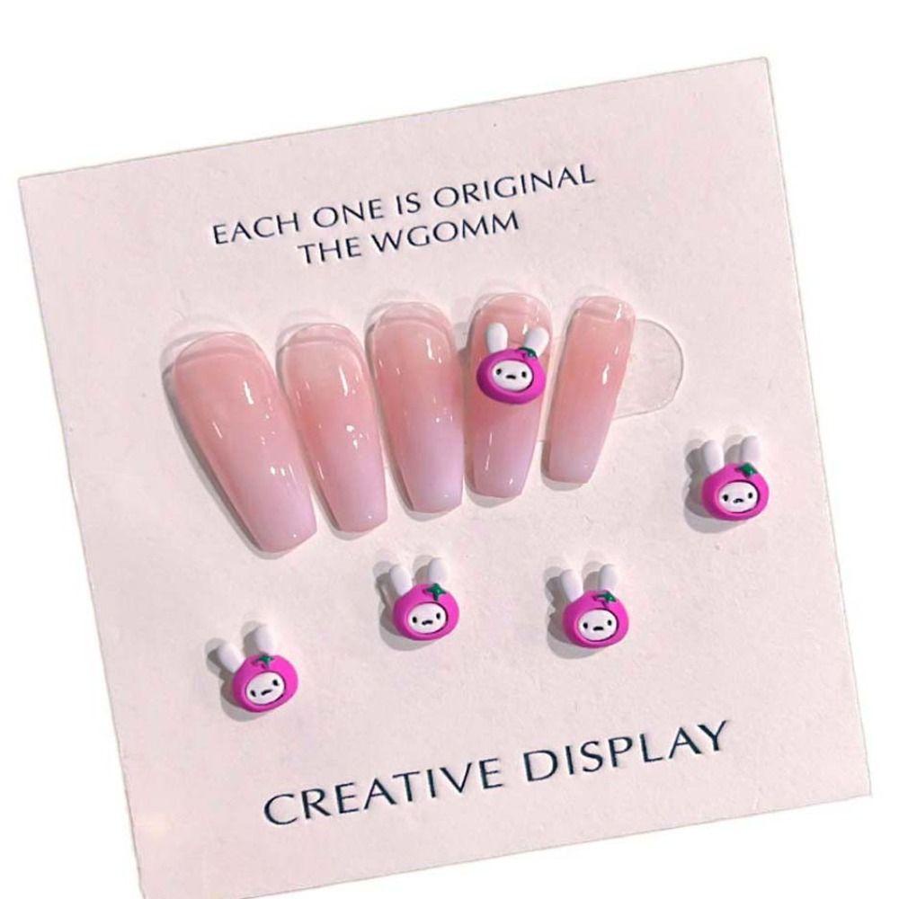 AUGUSTINA Agustinina Kartun Dekorasi Kuku Fashion Tulip Kelinci Strawberry Beruang Hiasan Kuku 3D Nail Art Drills