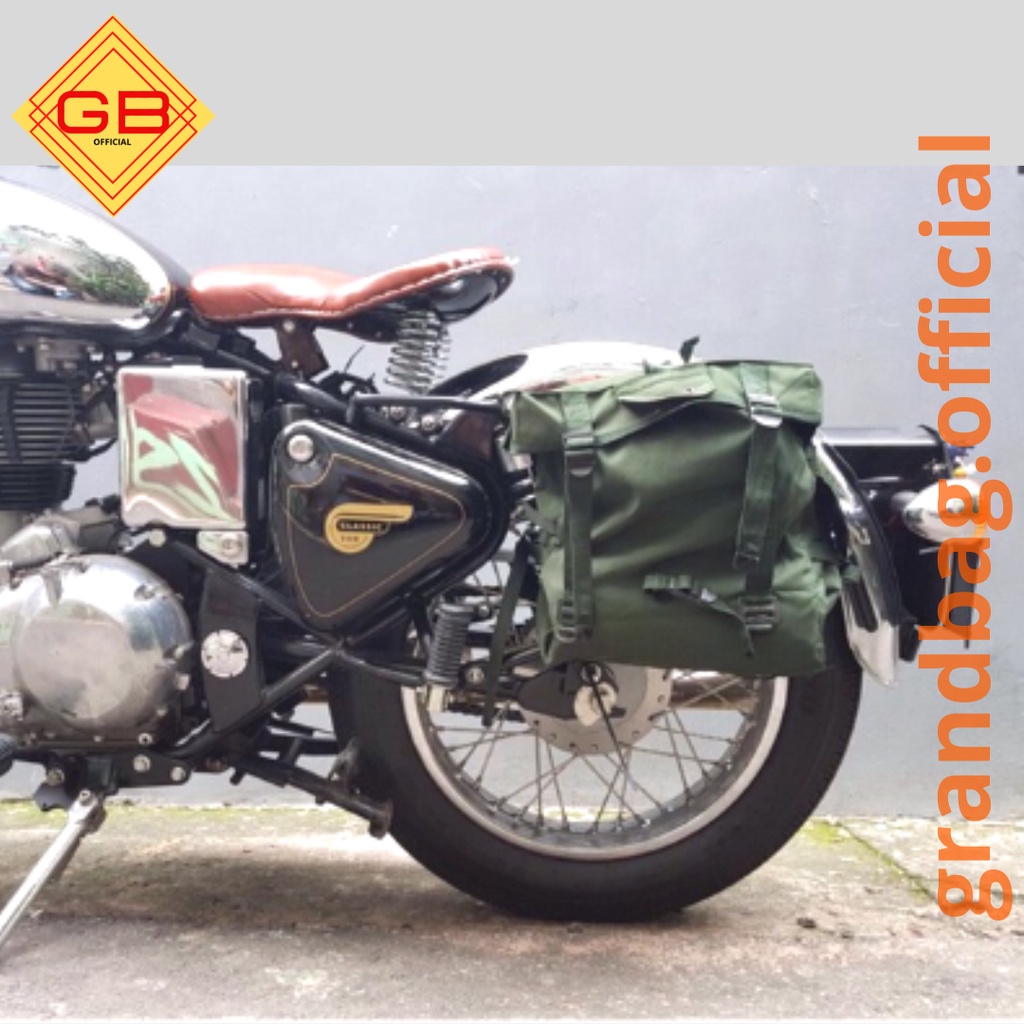 Tas motor side bag samping motor klasik custom Tas Sidebag royal enfield W175 classic