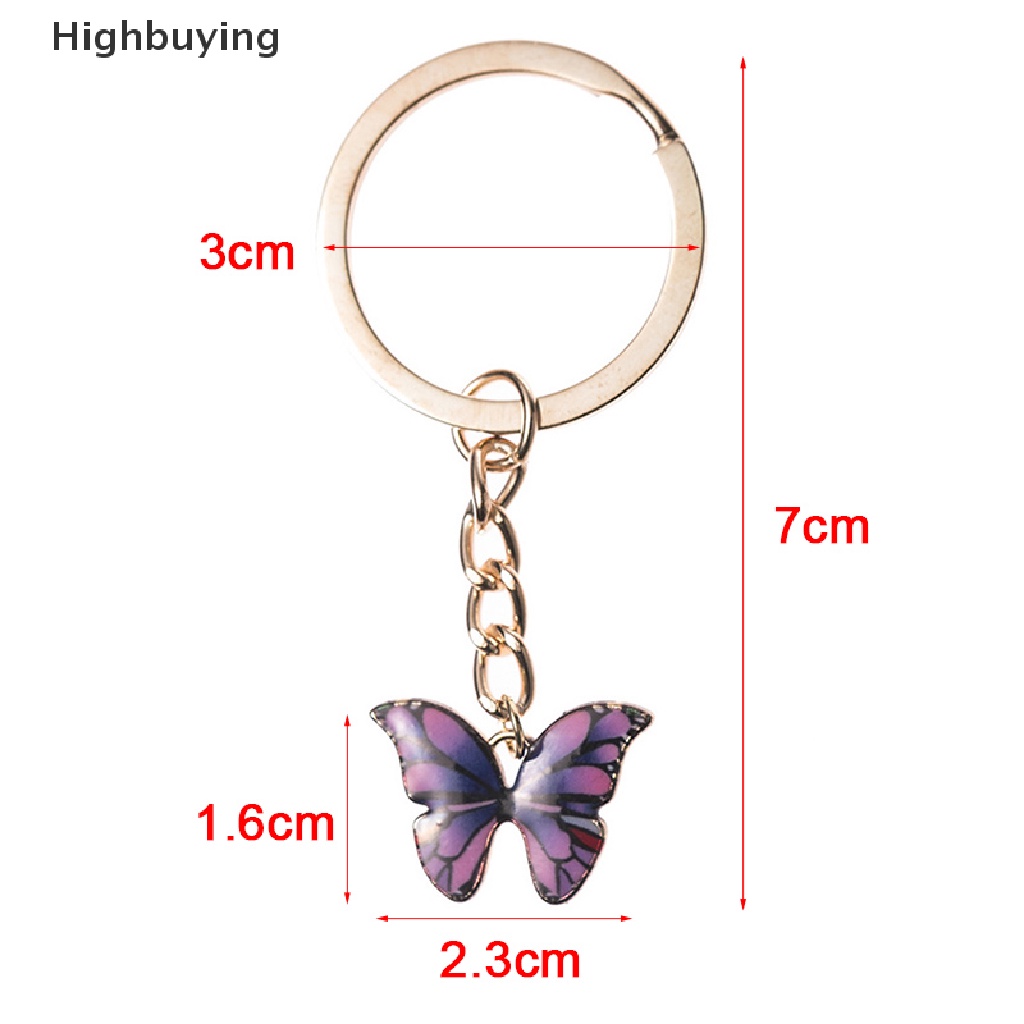 Hbid Double Butterfly Keychain Colorful Butterfly Key Chain Cincin Tas Liontin Perhiasan Glory