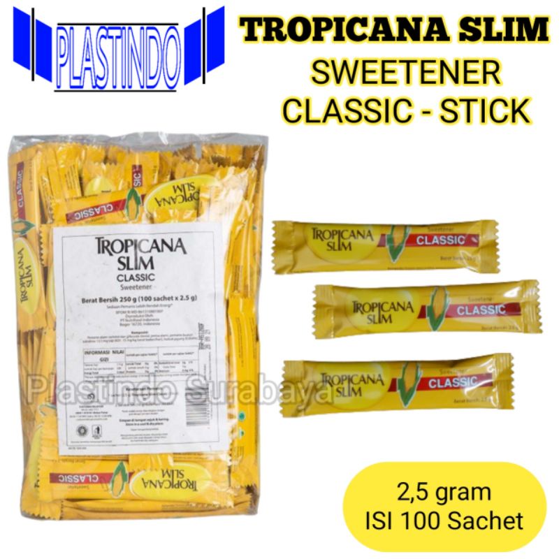 

Gula Tropicana Slim Classic Stick Sweetener 100 Sachet Gula diet rendah kalori Tropicana Slim sweetener classic stick