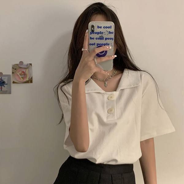 Atasan Wanita Model Kerah Motif Polos - Oversize Top