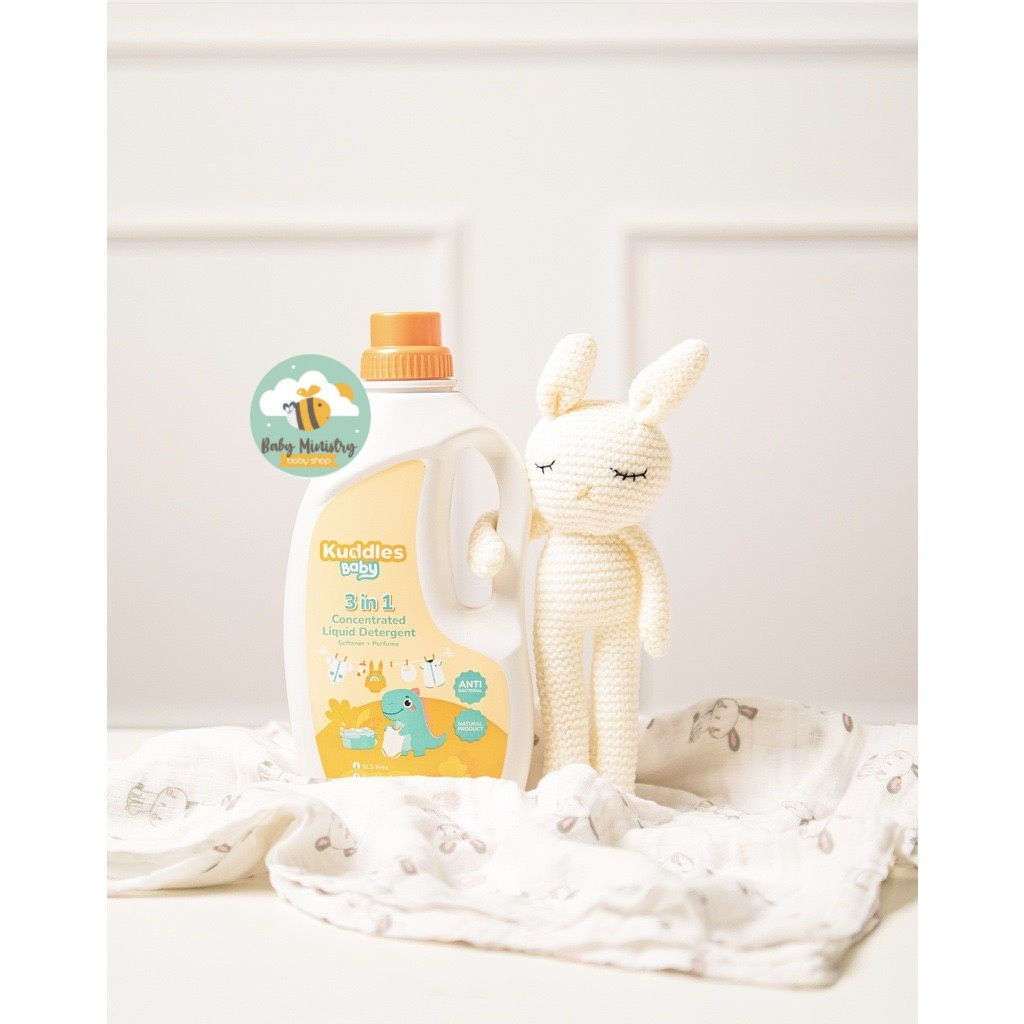 (NEW) Kuddles Natural 3 in 1 Baby Detergent (1000ML) / SENSITIVE SKIN SAFE / DETERGENT BABY / DETERGENT NO SLS