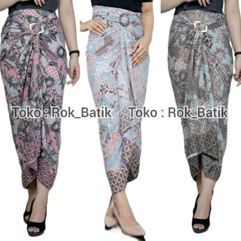 (50 Motif) Rok Lilit Batik Bawahan Kebaya Modern Rok Serut Batik Free Ring Kain Batik Floral Batik Couple Pasangan